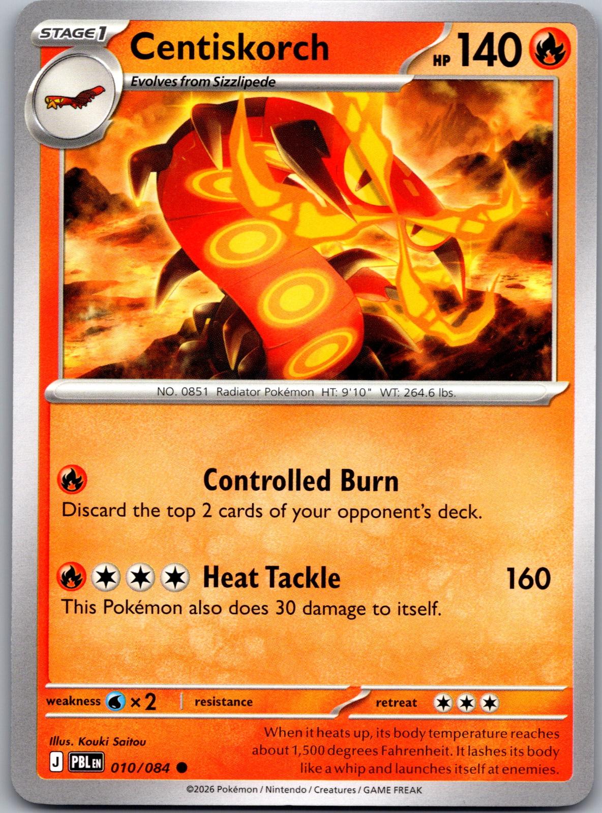 Centiskorch - 010/084 - - PITCH BLACK - Pokemon - Common | AA81-33