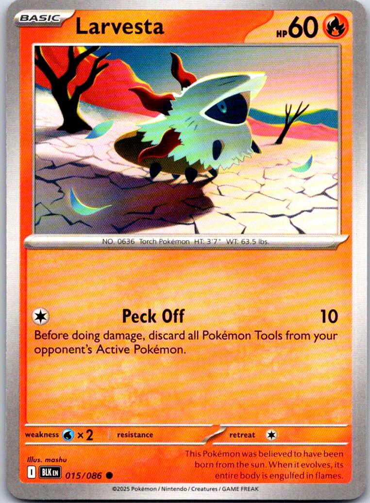Larvesta - 015/086 - - BLACK BOLT - Pokemon - Common | AA106-45