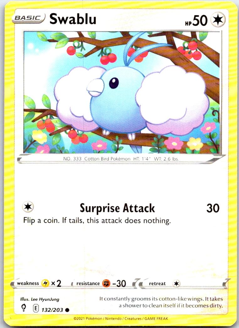 Swablu - 132/203 - - EVOLVING SKIES - Pokemon - Common | AB35-19