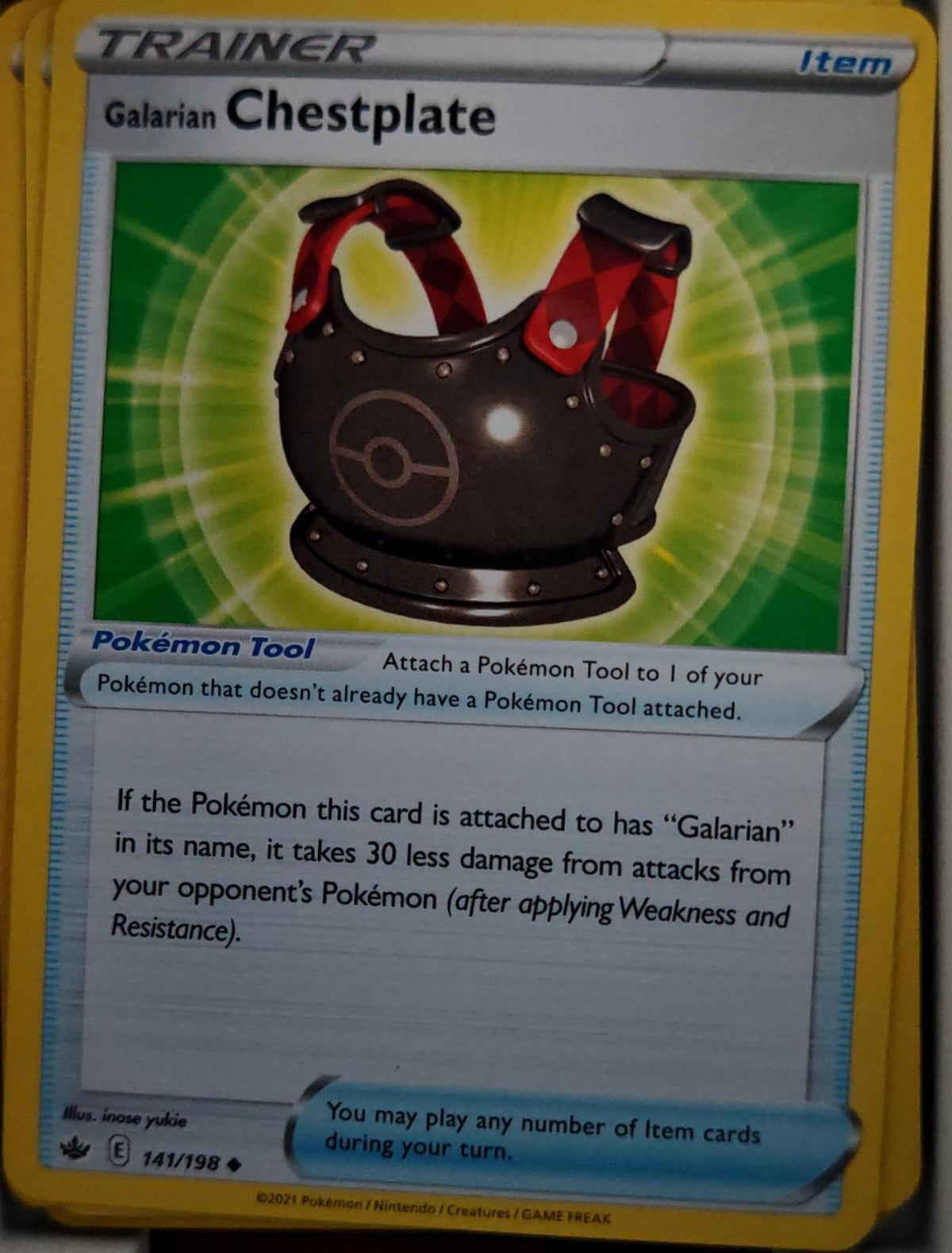 Galarian Chestplate - 141/198 - - CHILLING REIGN - Pokemon - Uncommon | AA60-17