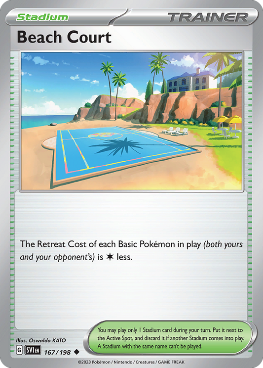 Beach Court - 167/198 - - SCARLET & VIOLET - Pokemon - Uncommon | AA44-73