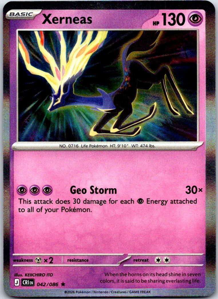 Xerneas - 042/086 - Holo - CHAOS RISING - Pokemon - Rare | AA122-49