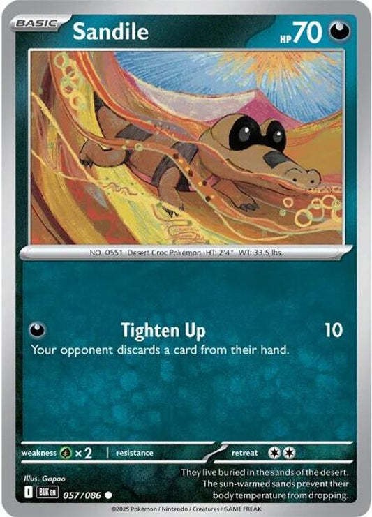 Sandile - 057/086 - - BLACK BOLT - Pokemon - Common | AA46-27