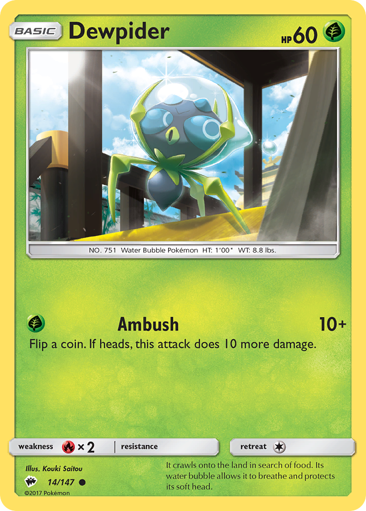 Dewpider - 14/147 - - BURNING SHADOWS - Pokemon - Common | AA66-29