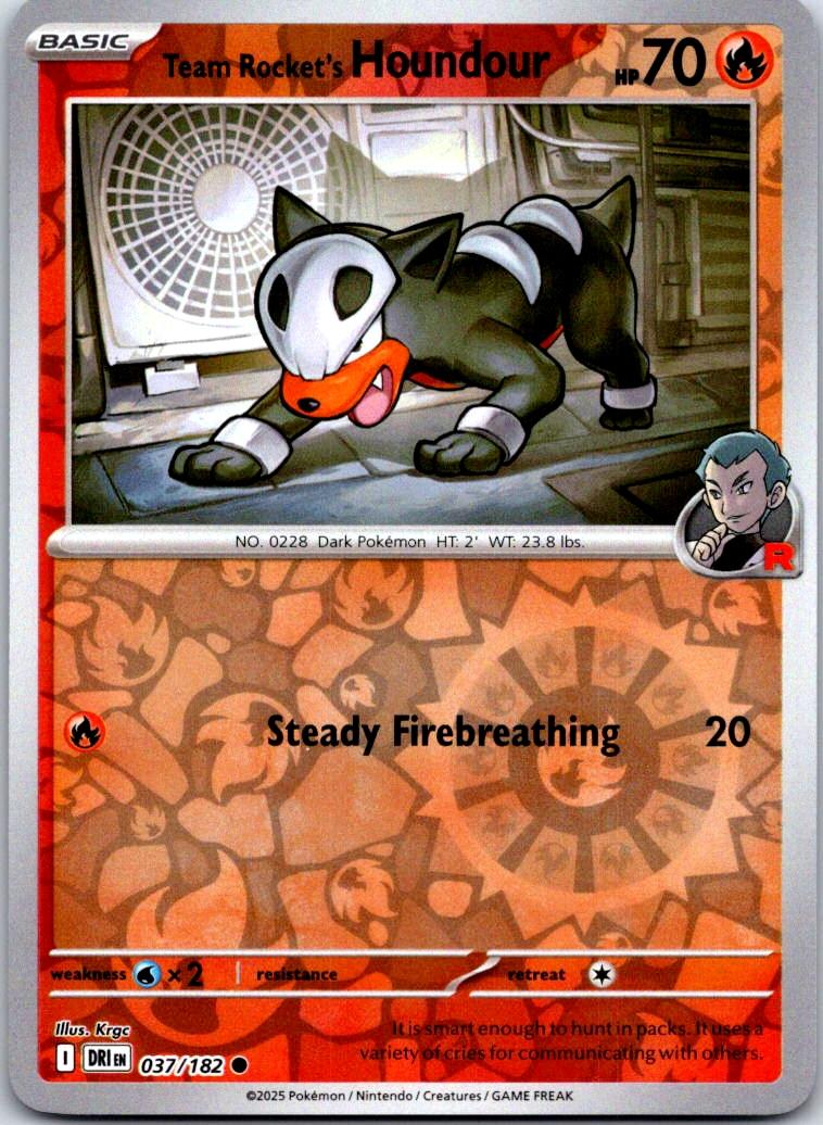 Team Rocket's Houndour - 037/182 - Reverse Holo - DESTINED RIVALS - Pokemon - | AB01-46