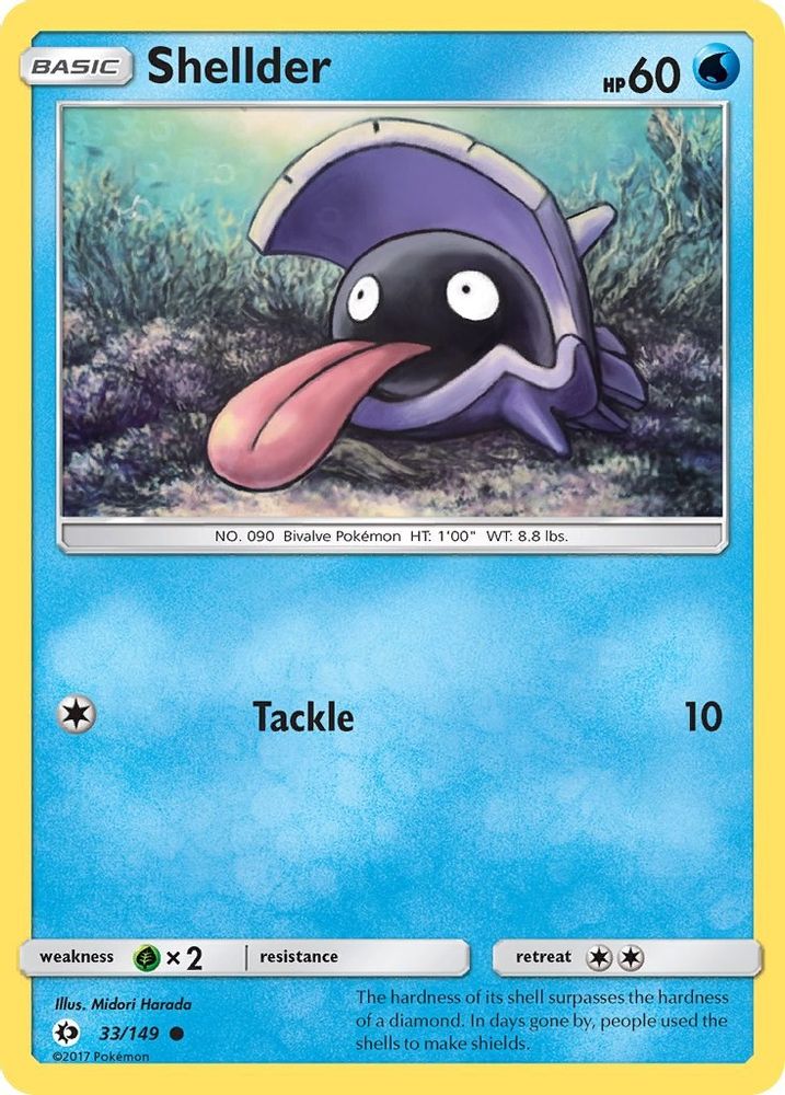 Shellder - 33/149 - - SM BASE SET - Pokemon - Common | AA67-35