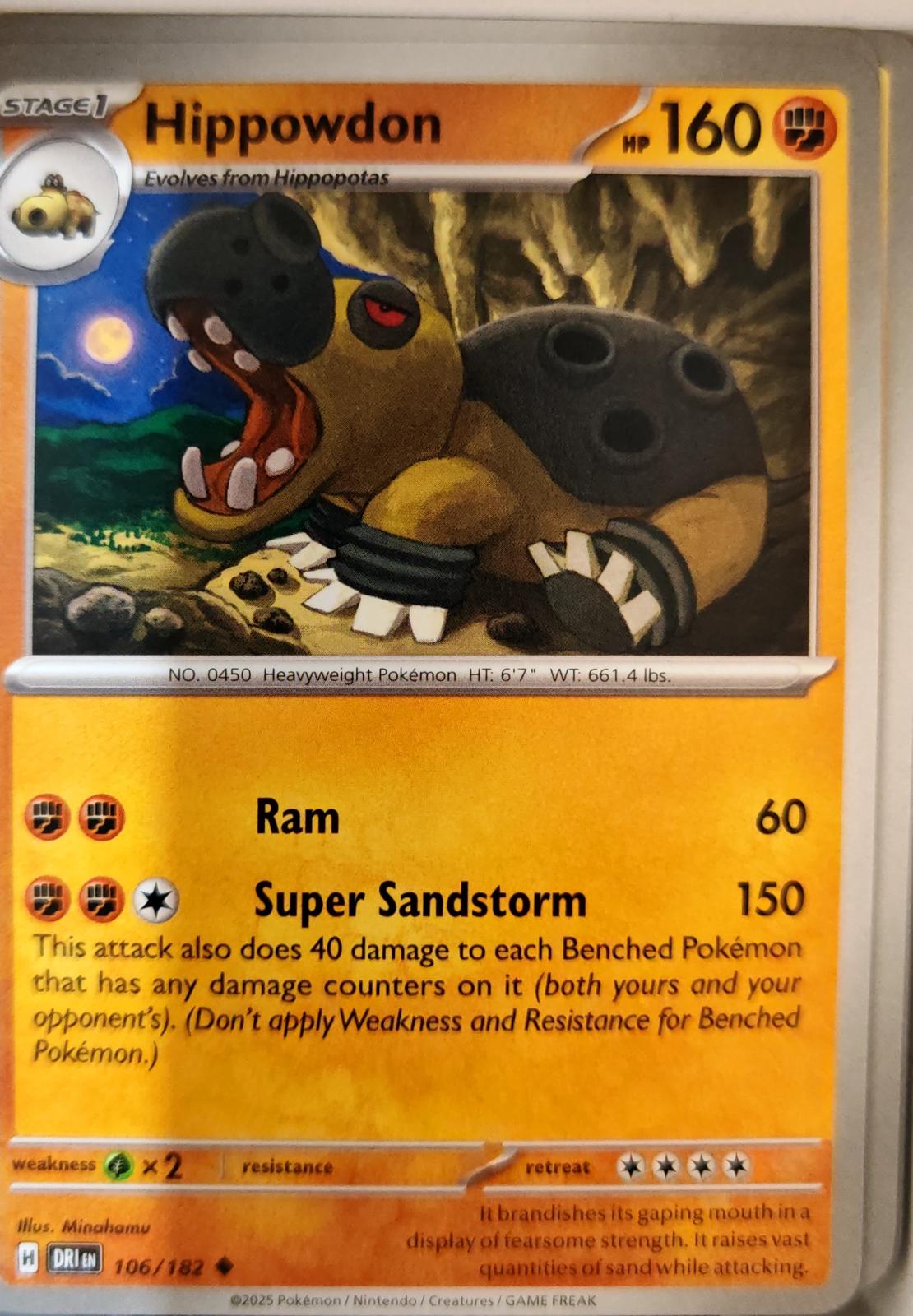 Hippowdon - 106/182 - - DESTINED RIVALS - Pokemon - Uncommon | AA07-49