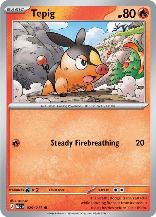 Tepig - 029/217 - - ASCENDED HEROES - Pokemon - Common | AA45-66
