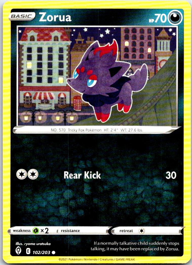 Zorua - 102/203 - - EVOLVING SKIES - Pokemon - Common | AB37-47
