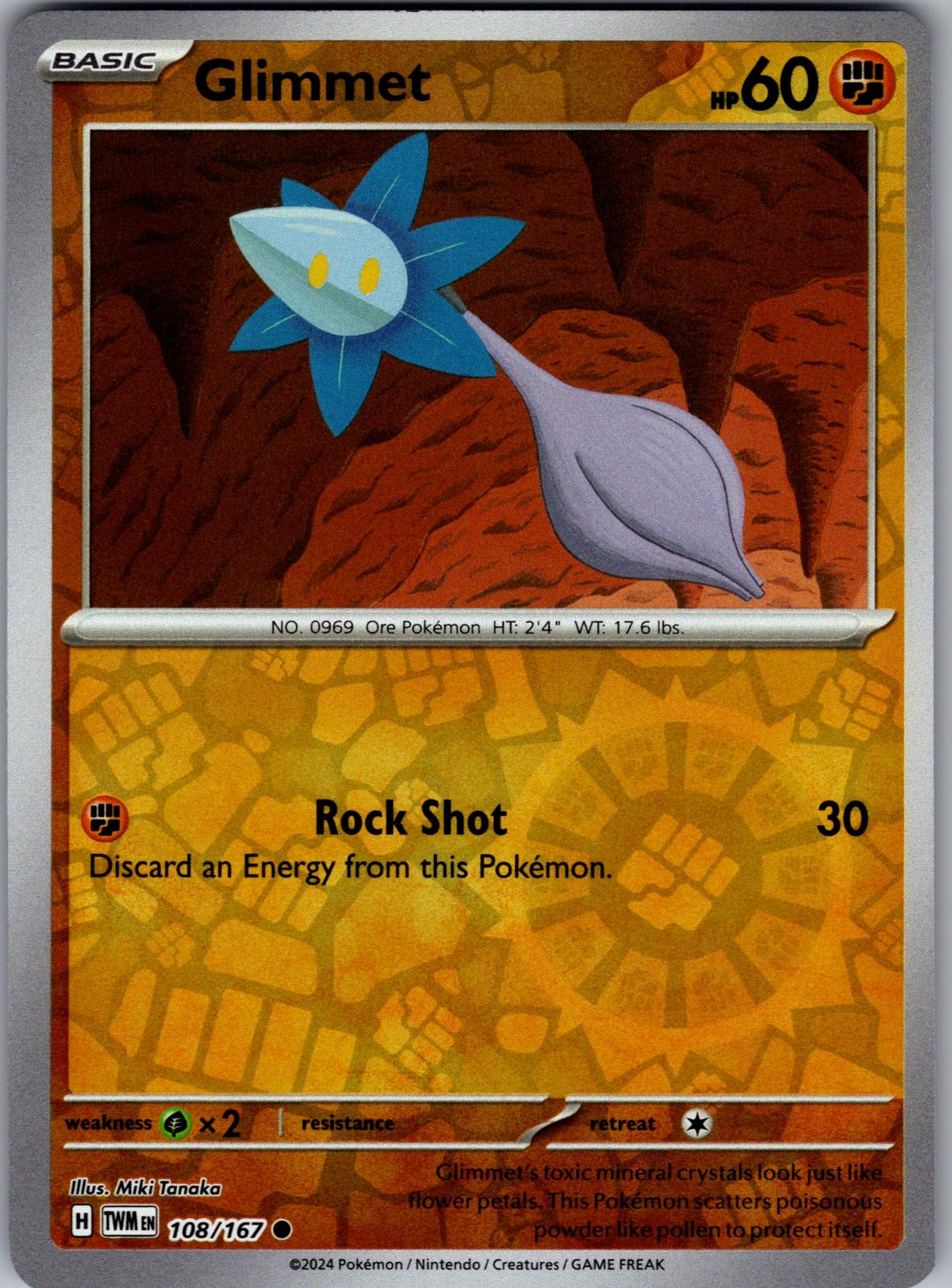 Glimmet - 108/167 - Reverse Holo - TWILIGHT MASQUERADE - Pokemon - | AA82-49