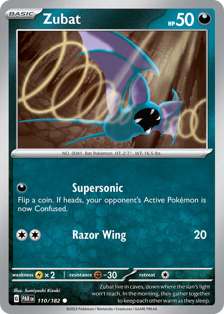 Zubat - 110/182 - - PARADOX RIFT - Pokemon - Common | AA39-27