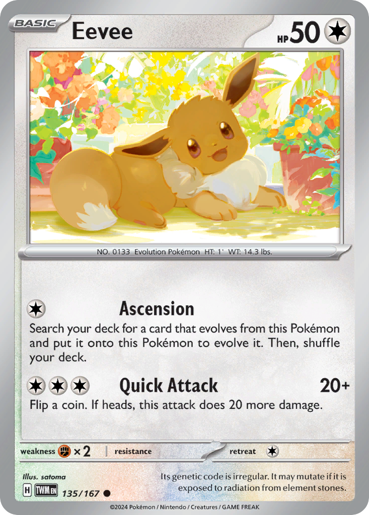 Eevee - 135/167 - - TWILIGHT MASQUERADE - Pokemon - Common | AA39-22