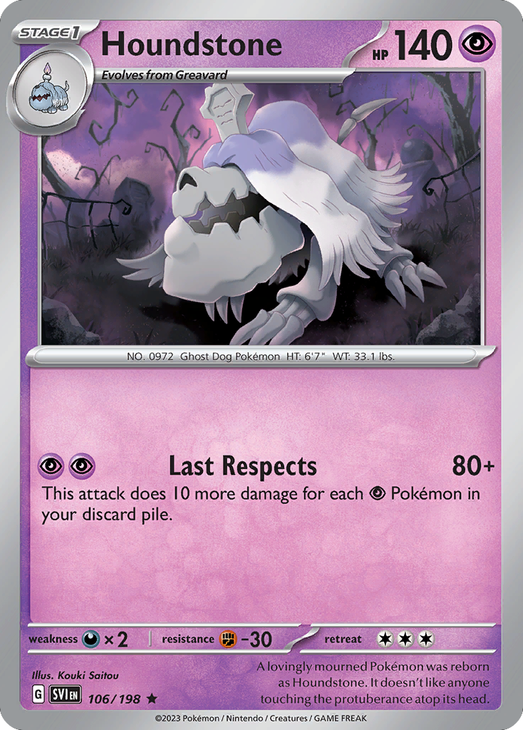 Houndstone - 106/198 - Holo - SCARLET & VIOLET - Pokemon - Rare | AA13-69