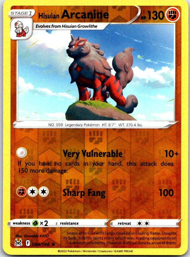 Hisuian Arcanine - 84/196 - - DECK EXCLUSIVES - Pokemon - Rare | AC15-42