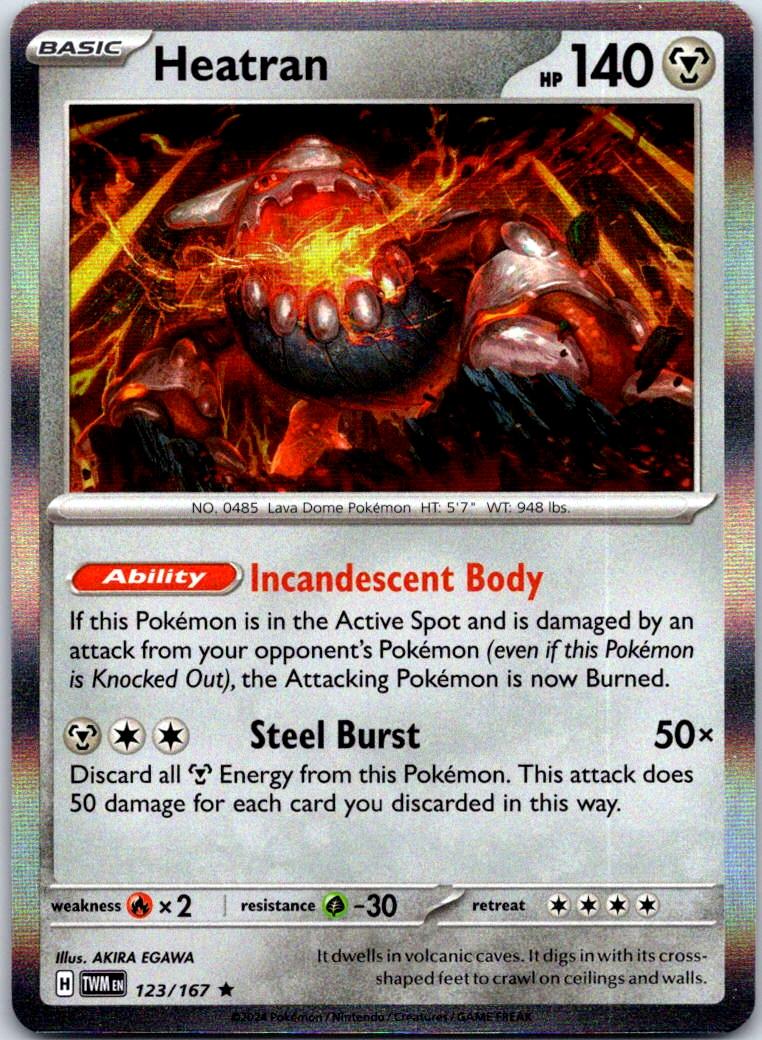 Heatran - 123/167 - Holo - TWILIGHT MASQUERADE - Pokemon - Rare | AB08-8