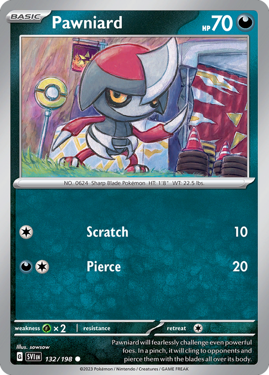 Pawniard - 132/198 - - SCARLET & VIOLET - Pokemon - Common | AA48-34