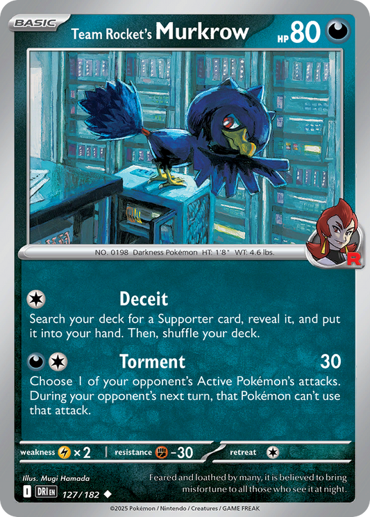 Team Rocket's Murkrow - 127/182 - - DESTINED RIVALS - Pokemon - | AA12-39