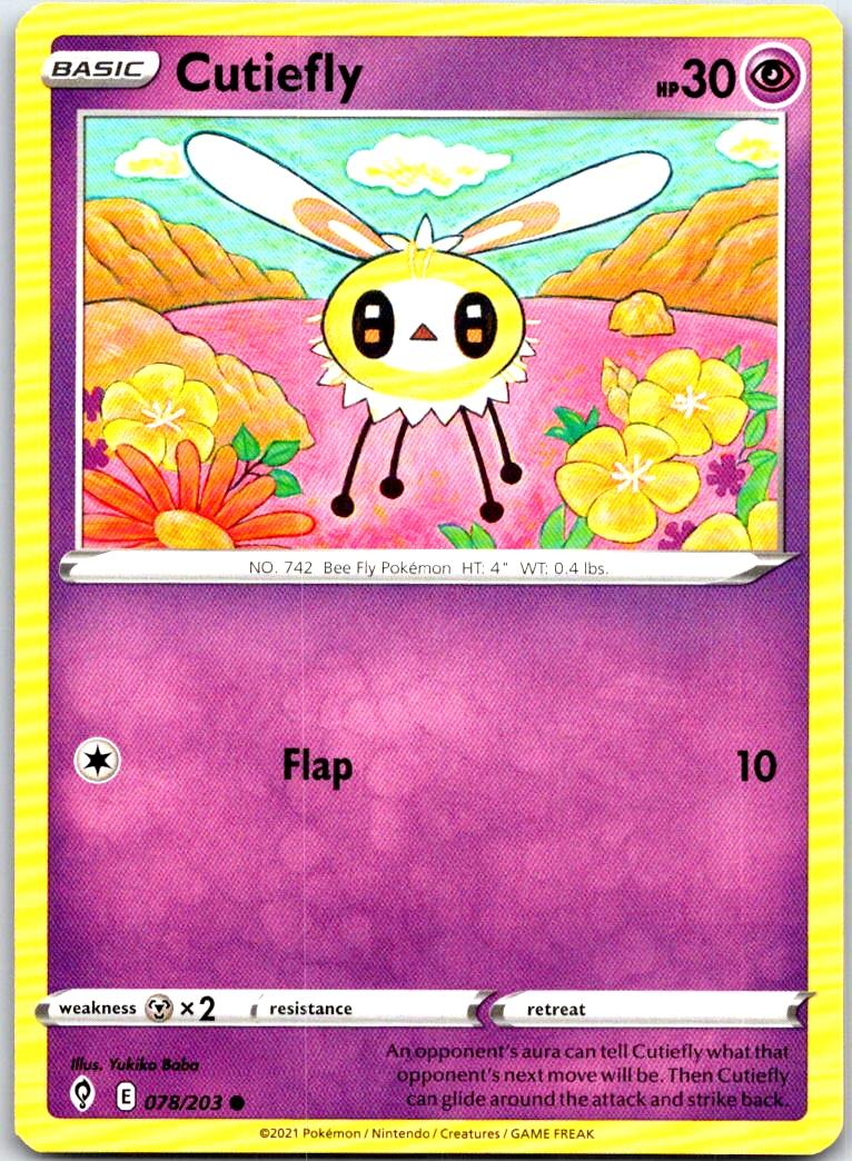 Cutiefly - 078/203 - - EVOLVING SKIES - Pokemon - Common | AB36-45