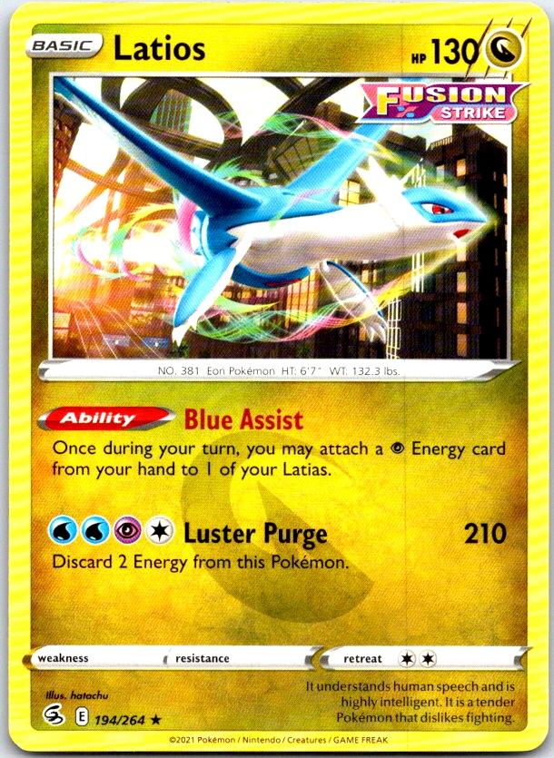 Latios - 194/264 - - FUSION STRIKE - Pokemon - Rare | AC19-5