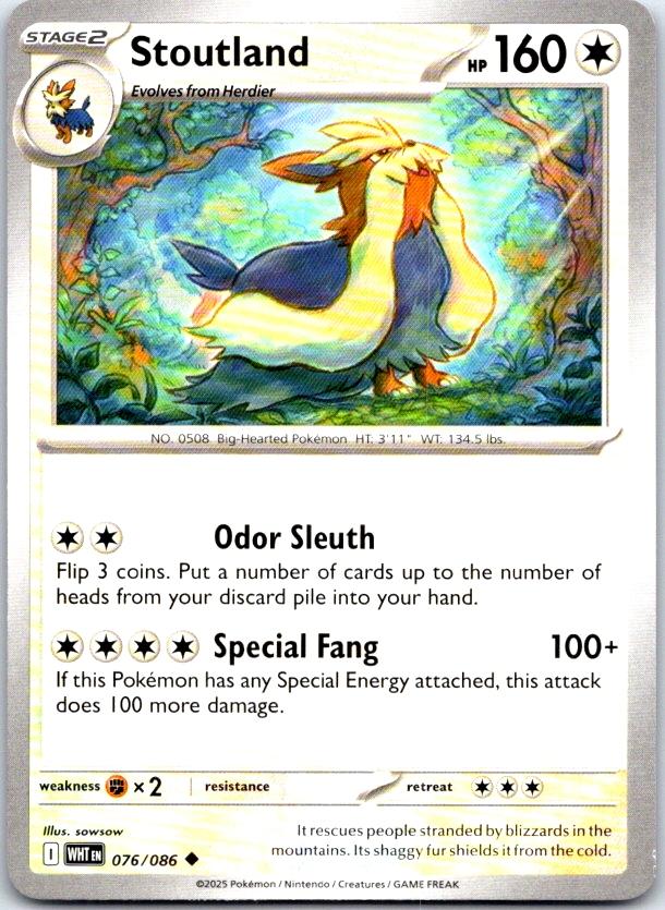 Stoutland - 076/086 - - WHITE FLARE - Pokemon - Uncommon | AC19-49