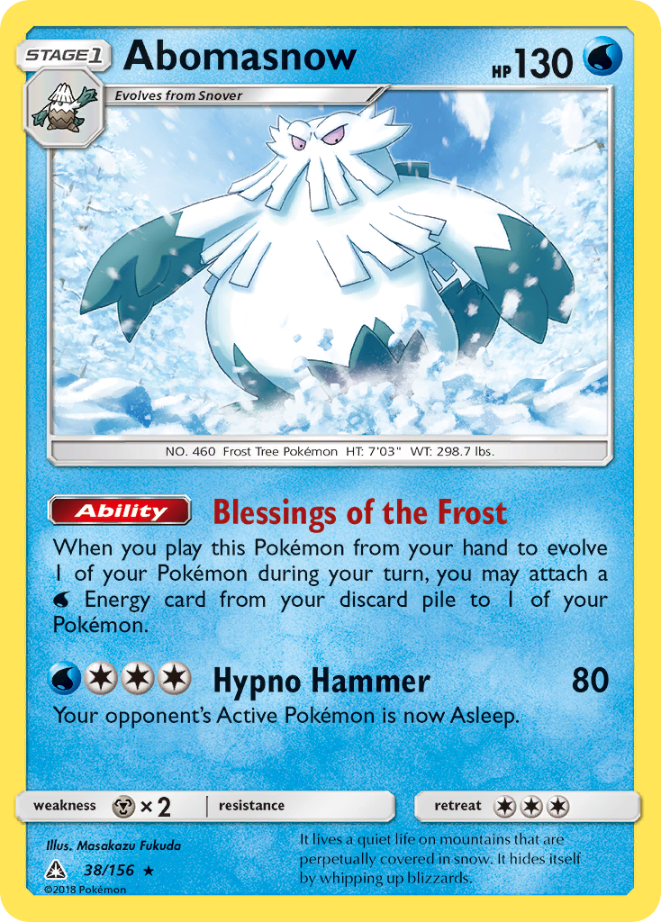 Abomasnow - 38/156 - Reverse Holo - ULTRA PRISM - Pokemon - Rare | AA115-10