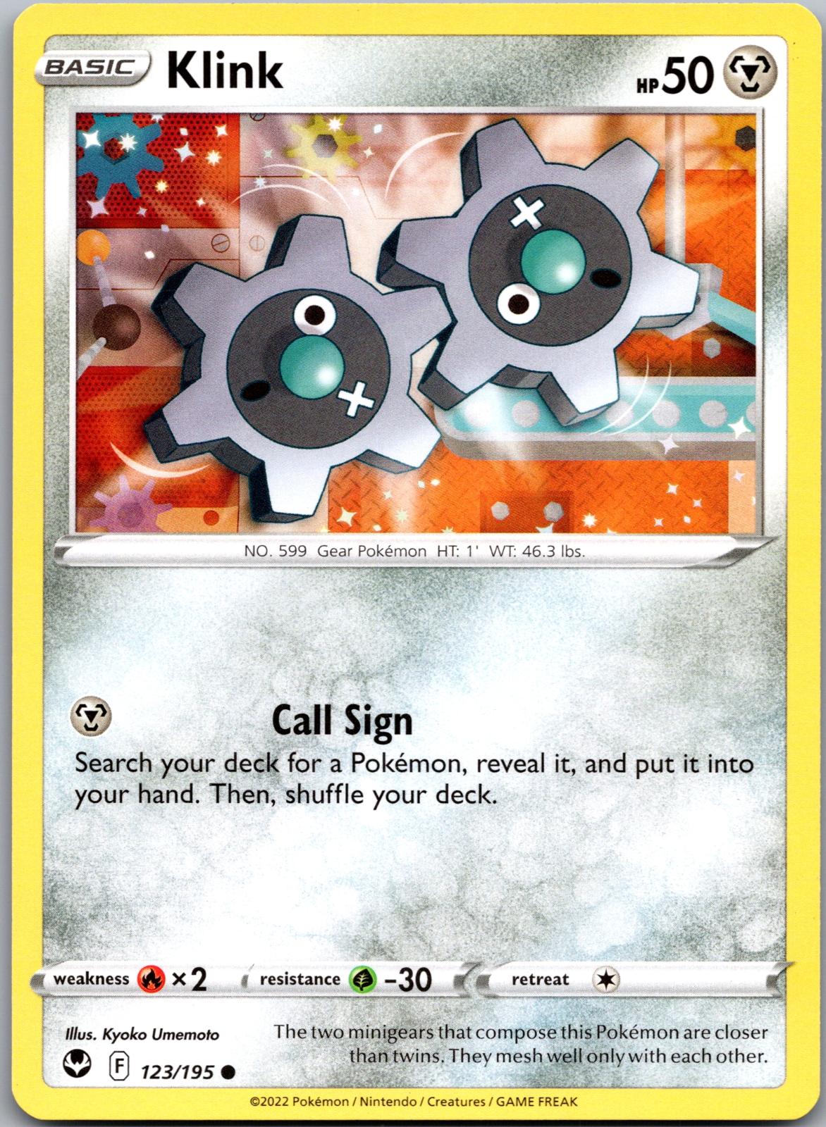 Klink - 123/195 - - SILVER TEMPEST - Pokemon - Common | AA90-8