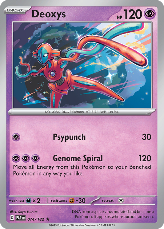 Deoxys - 074/182 - Reverse Holo - PARADOX RIFT - Pokemon - Rare | AA35-6