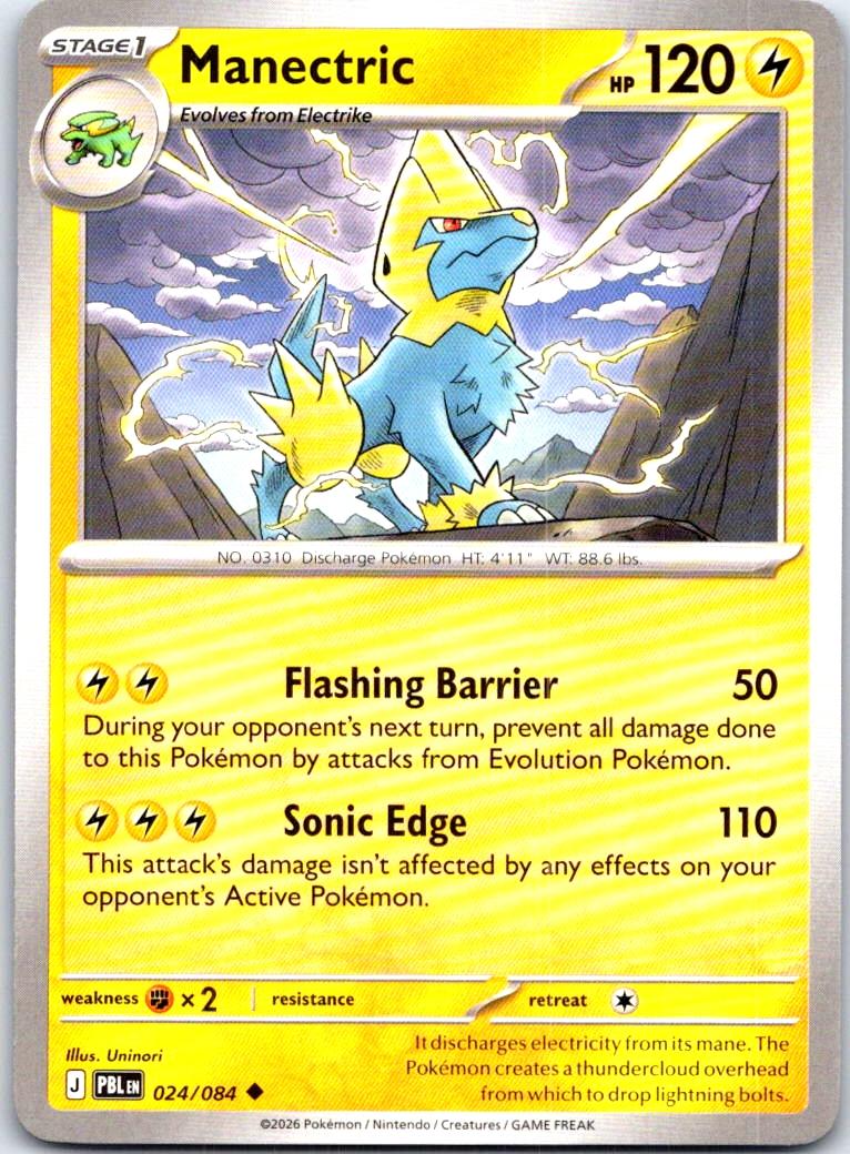 Manectric - 024/084 - - PITCH BLACK - Pokemon - Uncommon | AB59-36