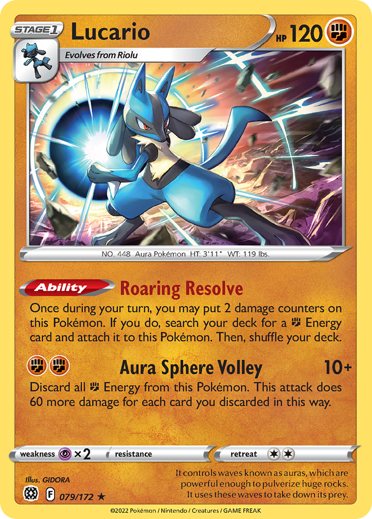 Lucario - 079/172 - Reverse Holo - BRILLIANT STARS - Pokemon - Rare | AA61-45