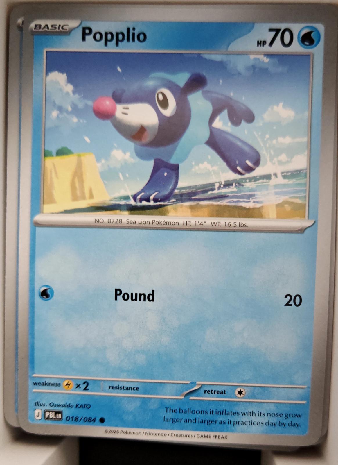 Popplio - 018/084 - - PITCH BLACK - Pokemon - Common | AA16-77
