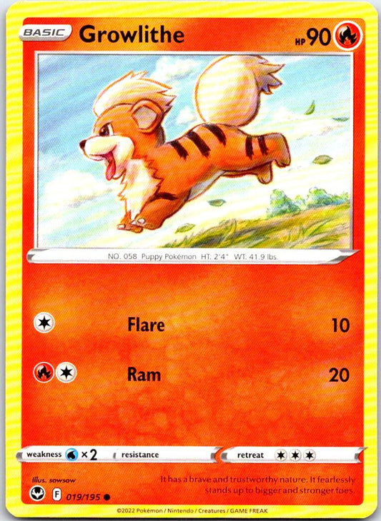 Growlithe - 019/195 - - SILVER TEMPEST - Pokemon - Common | AB47-33