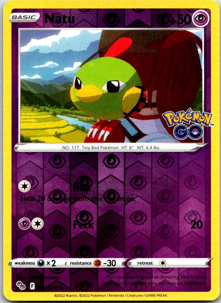 Natu - 032/078 - Reverse Holo - POKEMON GO - Pokemon - Common | AA119-11