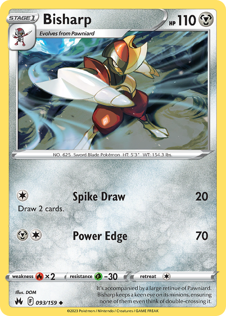 Bisharp - 093/159 - - CROWN ZENITH - Pokemon - Uncommon | AA105-14