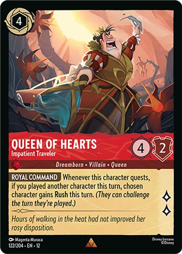 Queen of Hearts - Impatient Traveler - 122/204 - - WILDS UNKNOWN - Lorcana - | LAA01-70