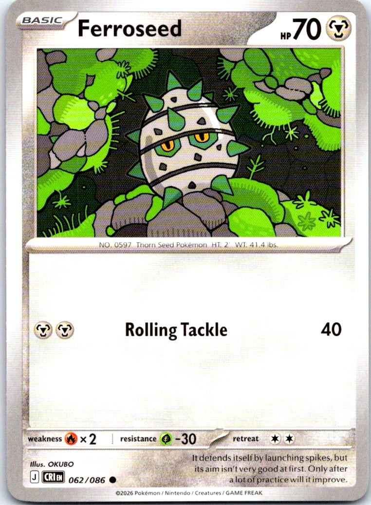 Ferroseed - 062/086 - - CHAOS RISING - Pokemon - Common | AB19-39