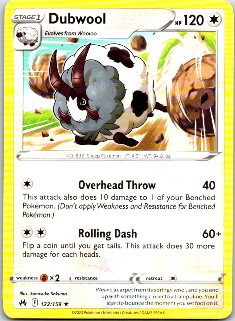 Dubwool - 122/159 - - CROWN ZENITH - Pokemon - Rare | AB11-33
