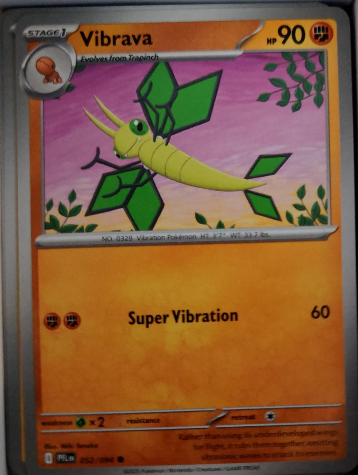 Vibrava - 052/094 - - PHANTASMAL FLAMES - Pokemon - Common | AA45-41