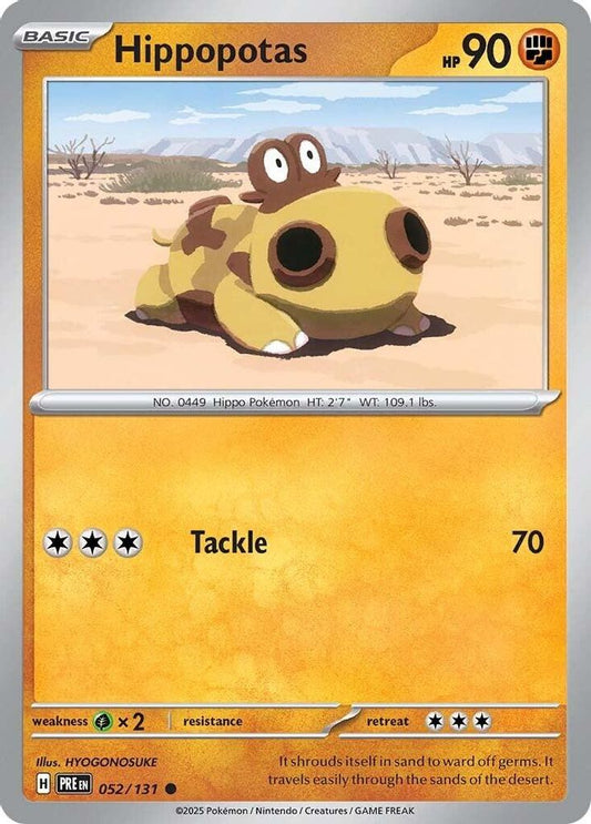 Hippopotas - 052/131 - - PRISMATIC EVOLUTIONS - Pokemon - Common | AA27-24