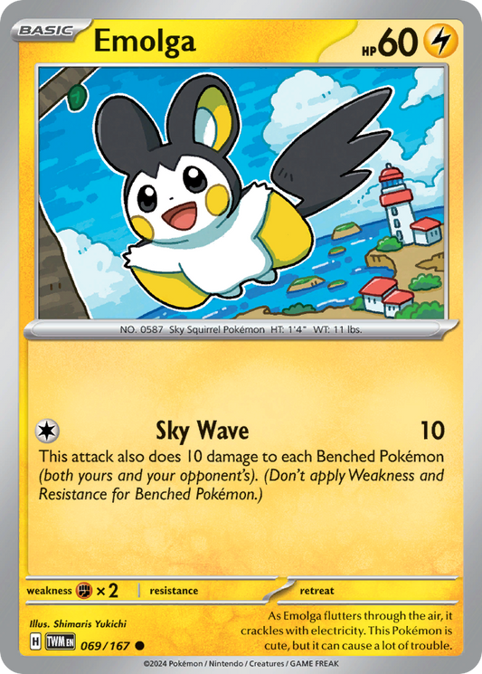 Emolga - 069/167 - - TWILIGHT MASQUERADE - Pokemon - Common | AA87-36