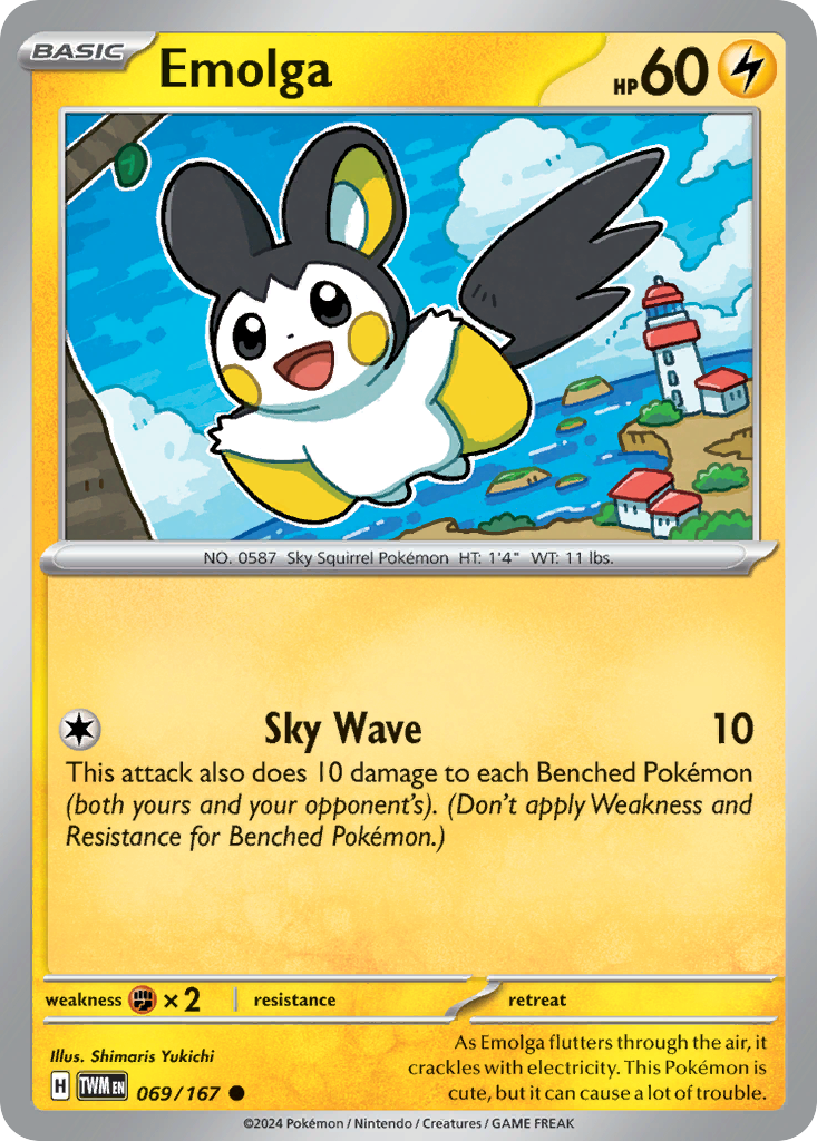Emolga - 069/167 - - TWILIGHT MASQUERADE - Pokemon - Common | AA84-12