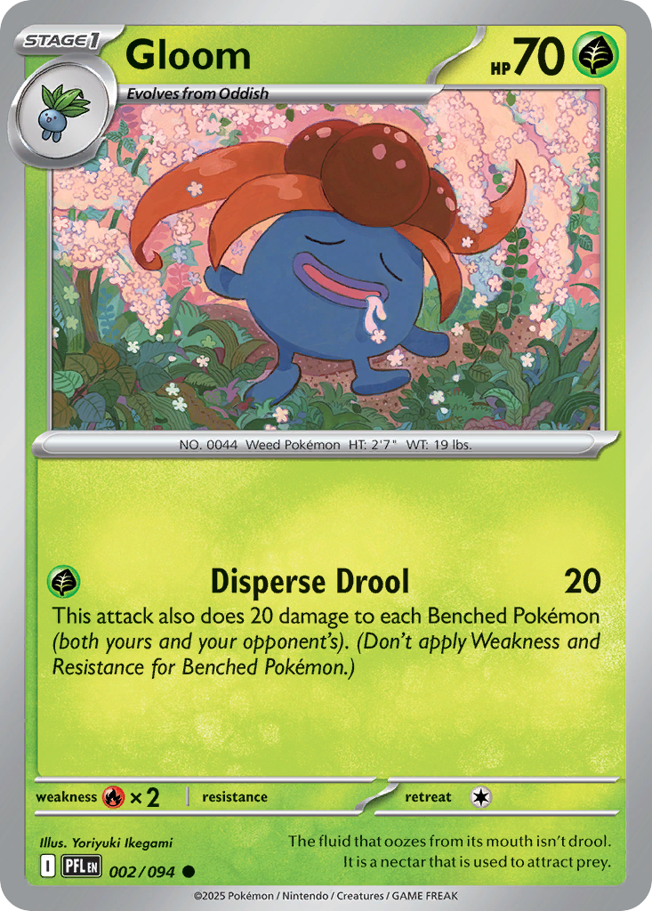Gloom - 002/094 - Reverse Holo - PHANTASMAL FLAMES - Pokemon - Common | AA56-25
