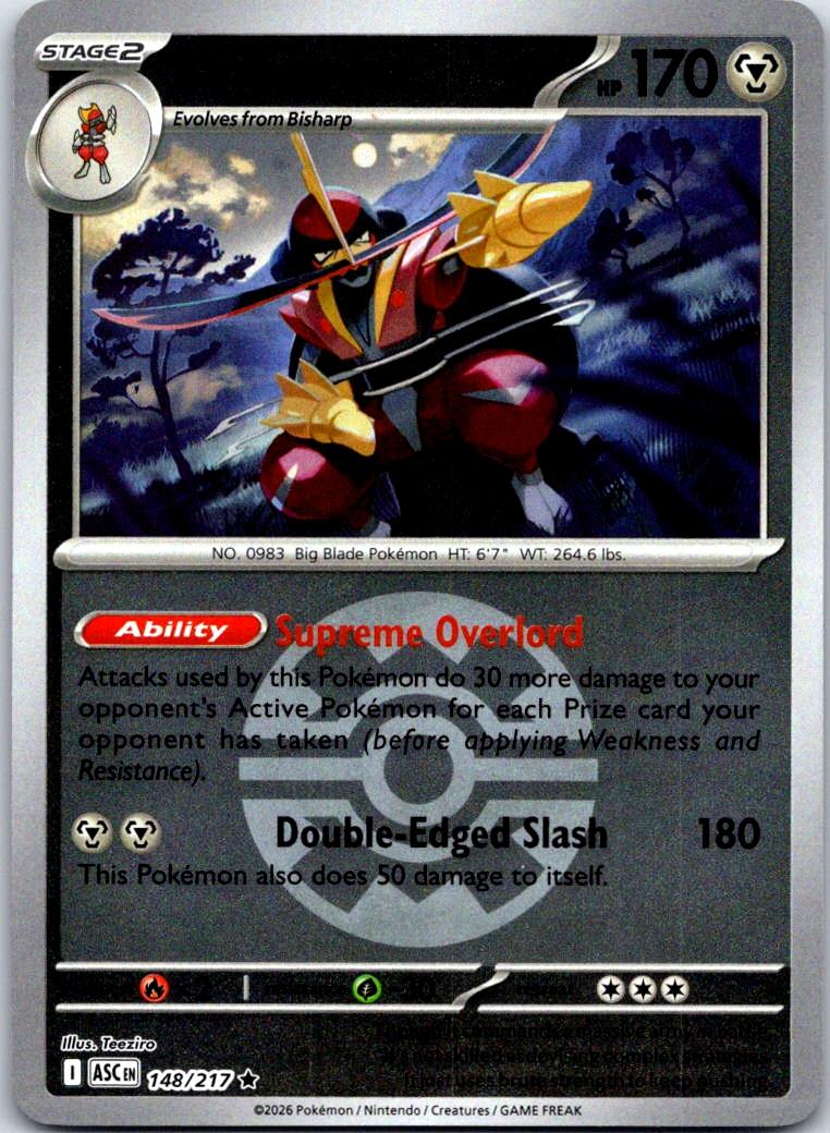 Kingambit (Quick Ball) - 148/217 - Reverse Holo - ASCENDED HEROES - Pokemon - | AB02-33