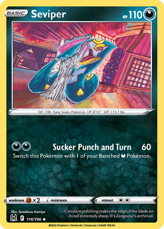Seviper - 116/196 - - LOST ORIGIN - Pokemon - Uncommon | AA41-5