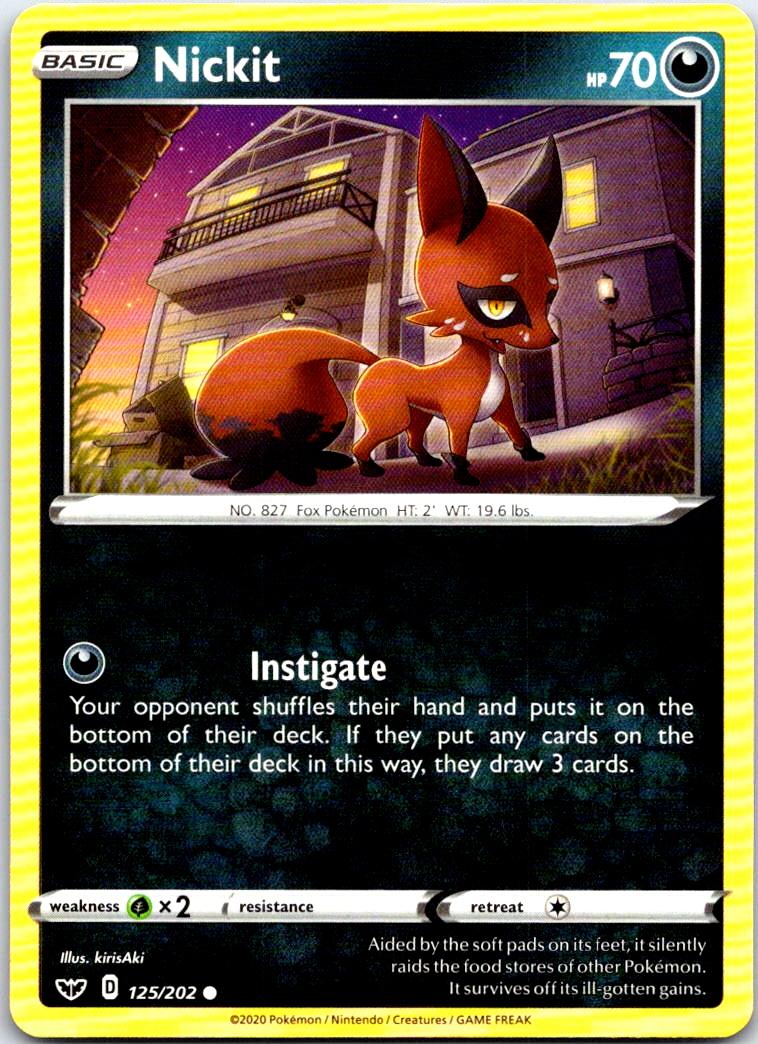 Nickit - 125/202 - - SWORD & SHIELD - Pokemon - Common | AB76-48