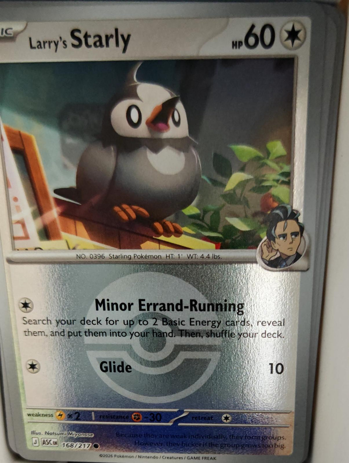 Larry's Starly (Poke Ball) - 168/217 - Reverse Holo - ASCENDED HEROES - Pokemon - | AA31-40