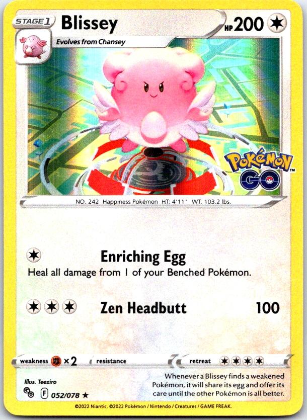 Blissey - 052/078 - Holo - POKEMON GO - Pokemon - Rare | AC12-28