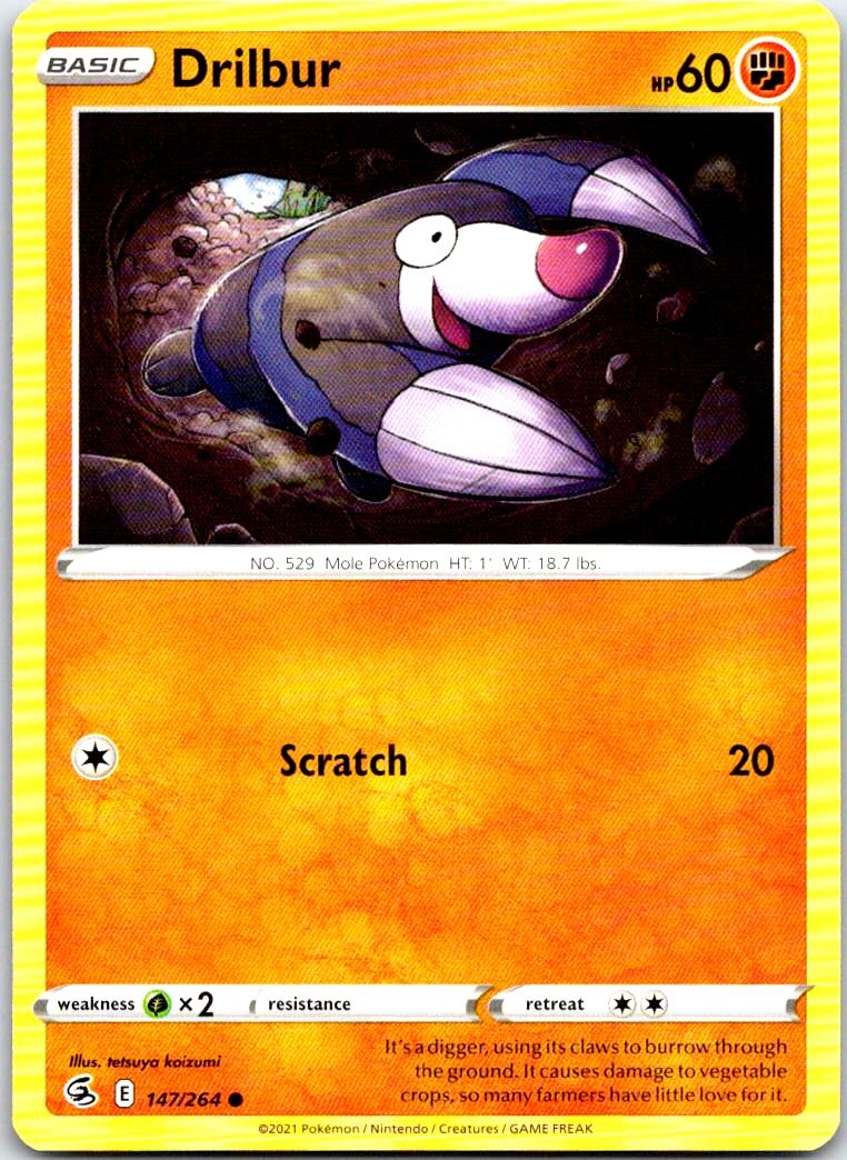 Drilbur - 147/264 - - FUSION STRIKE - Pokemon - Common | AB38-7