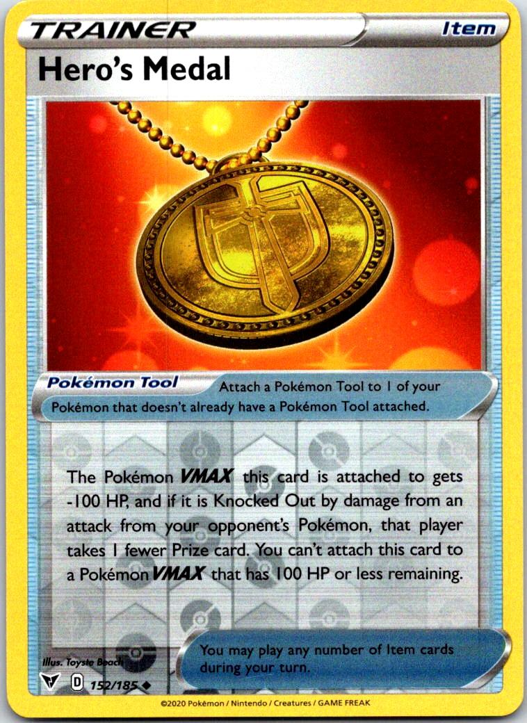 Hero's Medal - 152/185 - Reverse Holo - VIVID VOLTAGE - Pokemon - | AB14-13