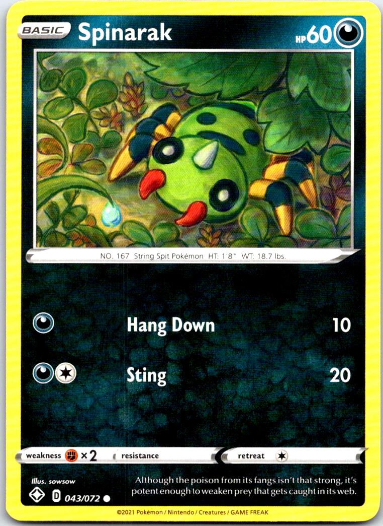 Spinarak - 043/072 - - SHINING FATES - Pokemon - Common | AB43-11