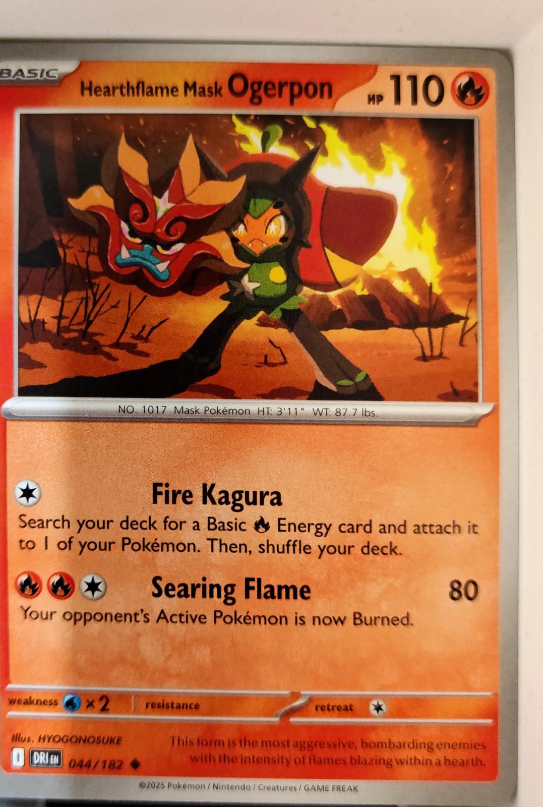 Hearthflame Mask Ogerpon - 044/182 - - DESTINED RIVALS - Pokemon - | AA07-51